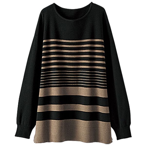 BELLUNA（ベルーナ）の「ランダムボーダー柄ニットプルオーバー（ニット・セーター）」｜詳細画像