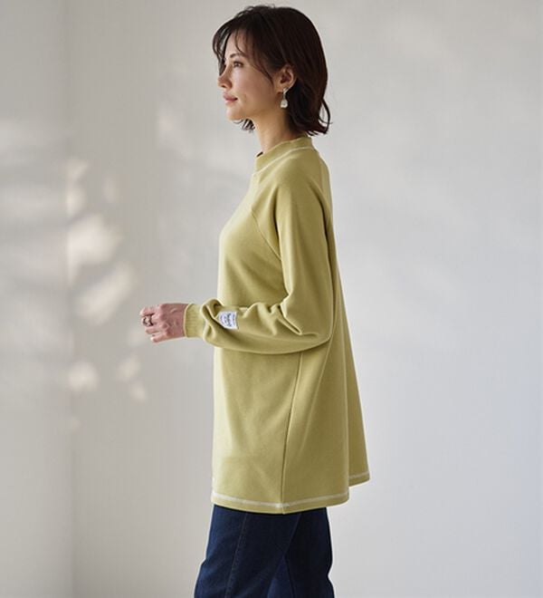 BELLUNA（ベルーナ）の「華奢見せ！しっかり綿混裏毛素材トレーナー（トレーナー・スウェット）」｜詳細画像