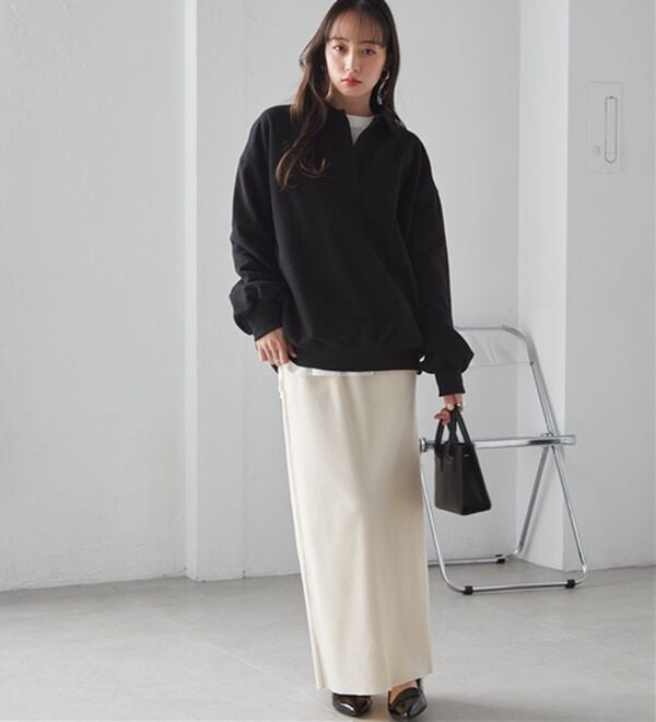 RANAN（ラナン）の「セルフカットリブロングナロースカート（ロングスカート）」｜詳細画像