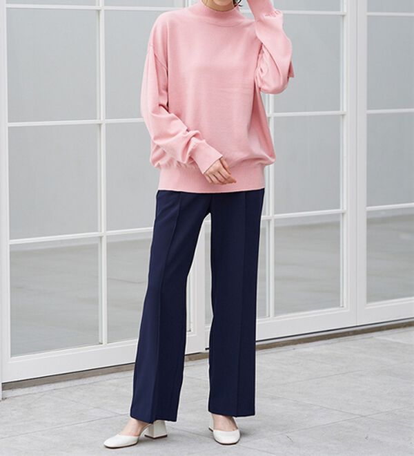 RANAN（ラナン）の「もちもちベーシックニット（Vネック・ハイネック）（ニット・セーター）」｜詳細画像