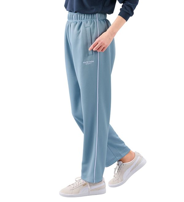 「＜マリ・クレール＞ブリスターメッシュパンツ（フルレングスパンツ）」｜ブルー