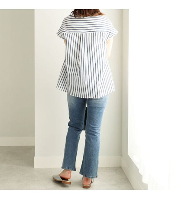 BELLUNA（ベルーナ）の「衿フリルデザインストライプブラウス（ブラウス）」｜詳細画像