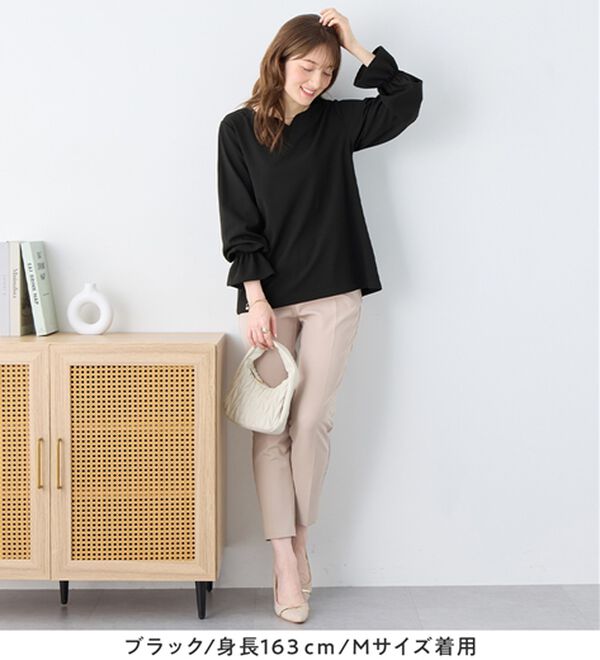 alotta（アロッタ）の「【裏起毛あり・なし】キャンディースリーブハートネックブラウス（ブラウス）」｜詳細画像