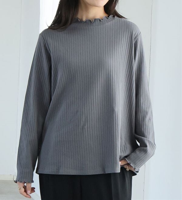 A HAPPY MARILYN（アハッピーマリリン）の「【Ｌ～８Ｌ】綿タッチで極上の着心地、選べるテレコリブトップス。（カットソー）」｜詳細画像