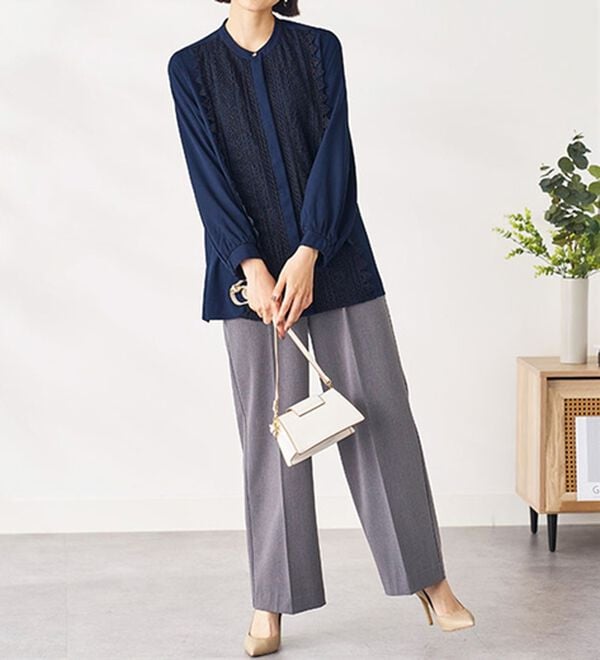 BELLUNA（ベルーナ）の「ケミカルレース上品シャツチュニック（チュニック）」｜詳細画像