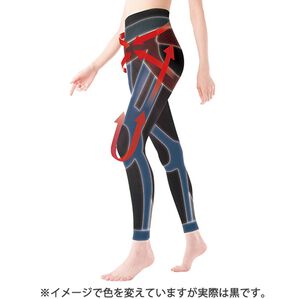 「ひざらくテーピングスパッツ（スパッツ・レギンス）」｜ブラック(10分丈)