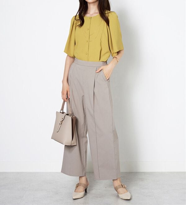 BELLUNA（ベルーナ）の「お手入れ楽々！ビンテージ素材ブラウス（ブラウス）」｜詳細画像