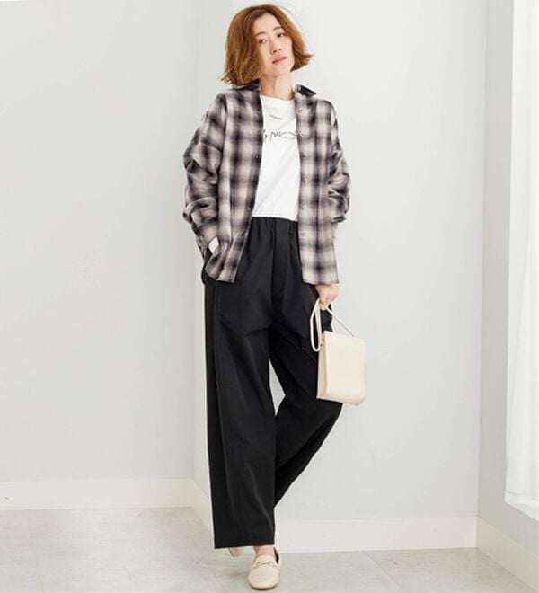 BELLUNA（ベルーナ）の「サラッと軽い！チェック柄シャツ（シャツ）」｜詳細画像