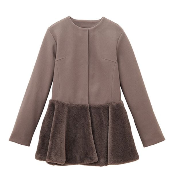 RANAN（ラナン）の「ペプラムファー切替コート（ハーフコート）」｜詳細画像