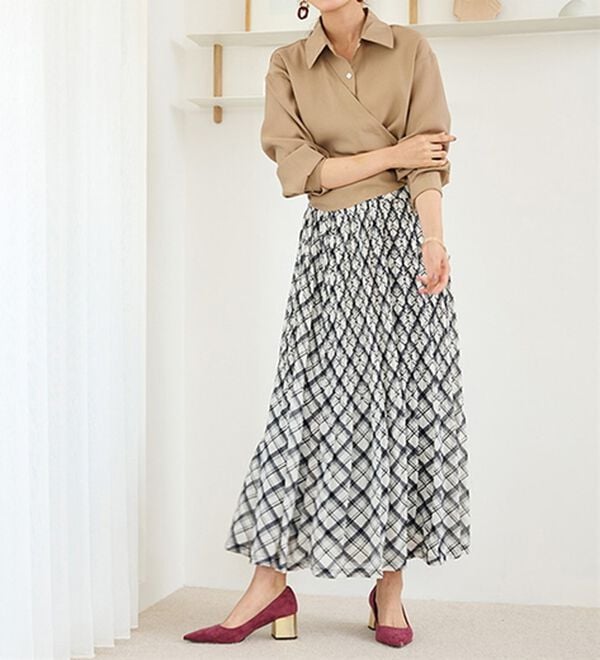 RANAN（ラナン）の「シフォンプリーツマキシスカート（ロングスカート）」｜詳細画像