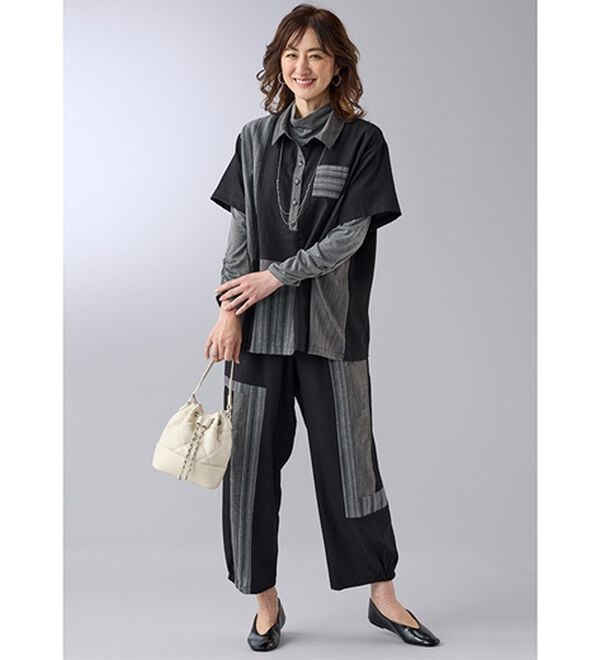 BELLUNA（ベルーナ）の「バルーンパンツ切替デザインセットアップ（セットアップ）」｜詳細画像