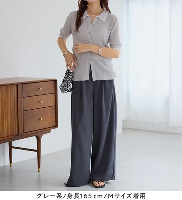 Viola e Viola（ヴィオラ エ ヴィオラ）の「アソートシアーリブニットポロシャツ（ポロシャツ）」｜詳細画像