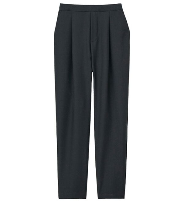 RANAN（ラナン）の「【ひんやり・ＵＶ】機能付麻調美脚タックテーパードパンツ（フルレングスパンツ）」｜詳細画像