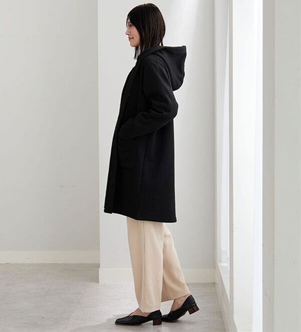 BELLUNA（ベルーナ）の「ボーダージャカード裏ボアカーディガン（ロングコート）」｜詳細画像