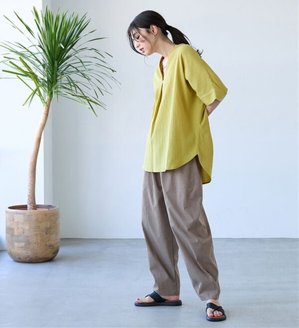 BELLUNA（ベルーナ）の「綿１００％楊柳素材ドルマンチュニック（チュニック）」｜詳細画像