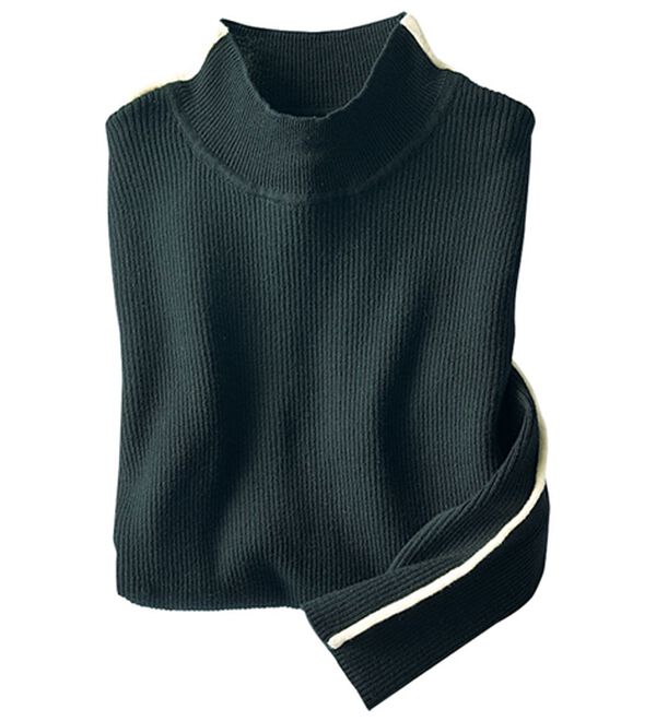 BELLUNA（ベルーナ）の「オーガニックコットン１００％吸湿発熱リブハイネックプルオーバー（ニット・セーター）」｜詳細画像