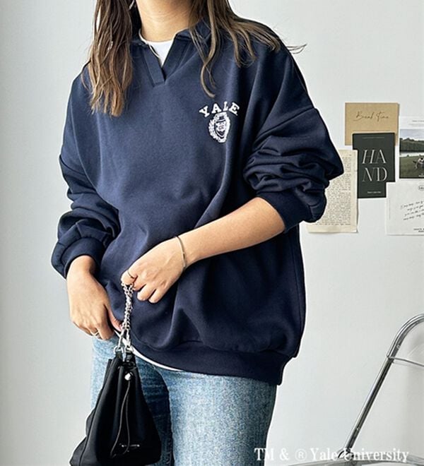 GeeRA（ジーラ）の「FIRSTMOOD別注【ＹＡＬＥ】裏起毛オーバーサイズスキッパースウェット（トレーナー・スウェット）」｜詳細画像