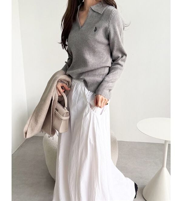 GeeRA（ジーラ）の「【U.S. POLO ASSN.】ポロ衿リブニット（ニット・セーター）」｜詳細画像