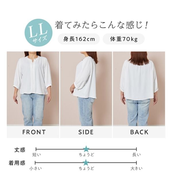 Viola e Viola（ヴィオラ エ ヴィオラ）の「さらさらＥＡＳＹ　２ＷＡＹ衿デザインブラウス（ブラウス）」｜詳細画像