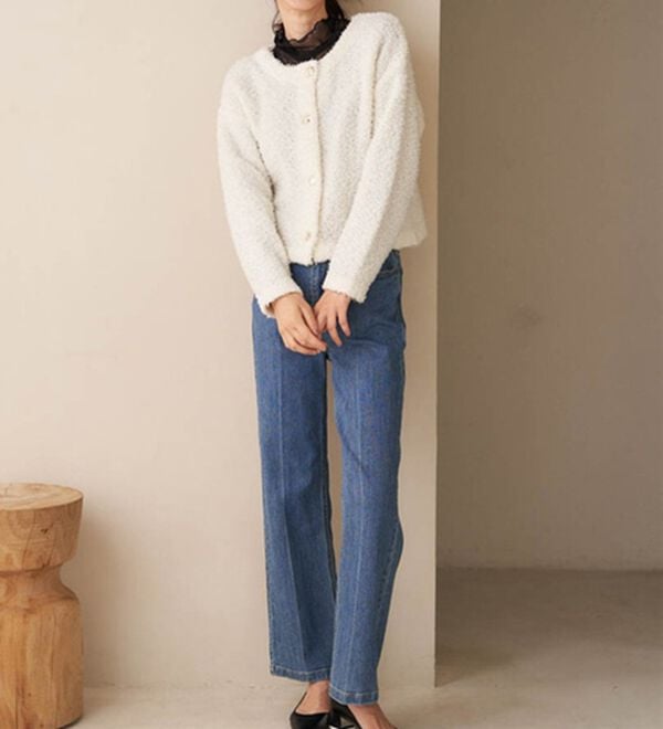 RANAN（ラナン）の「前後2WAYリボンヤーンショート丈カーディガン（ニットカーディガン）」｜詳細画像