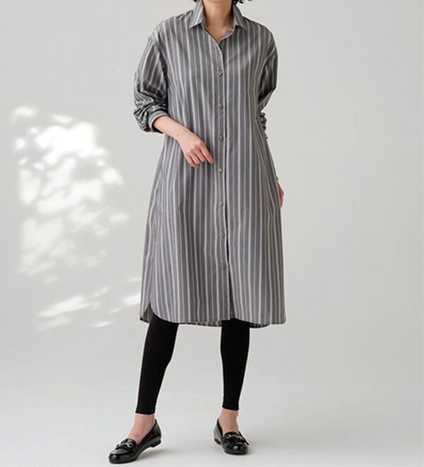 BELLUNA（ベルーナ）の「＜ＳＯＬＯＴＥＸ（Ｒ）＞ストレッチシャツワンピース（シャツワンピース）」｜詳細画像