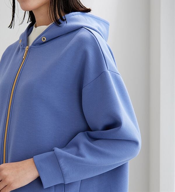 BELLUNA（ベルーナ）の「【快適Ｌａｂ．】とろみ素材裾タックパーカー（パーカー）」｜詳細画像