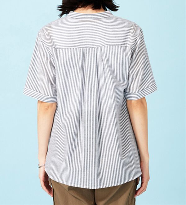 BELLUNA（ベルーナ）の「綿１００％バンドカラーシャツブラウス（ブラウス）」｜詳細画像