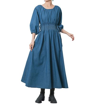 RANAN（ラナン）の「パフスリーブデニムワンピース（その他ワンピース）」