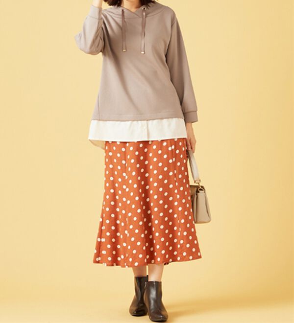 BELLUNA（ベルーナ）の「ワイドネックデザインシャツ切替チュニック（チュニック）」｜詳細画像