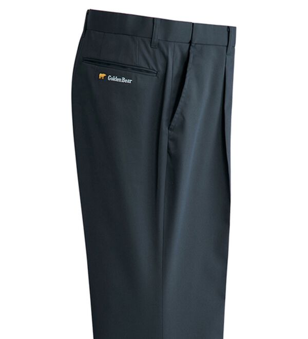 「＜ゴールデンベア＞軽やか綿タッチスラックス（メンズスラックス）」｜ネイビー