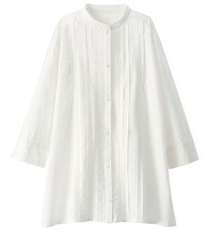 BELLUNA（ベルーナ）の「マーゼライズコットン１００％　アルガンオイル加工ピンタック使いブラウス（ブラウス）」｜白