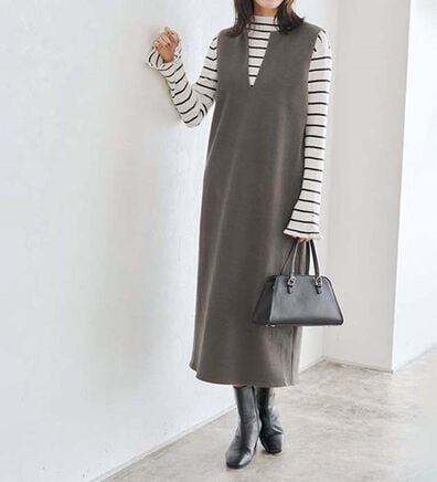 Pierrot（ピエロ）の「ウールタッチジャンパースカート（ジャンパースカート）」