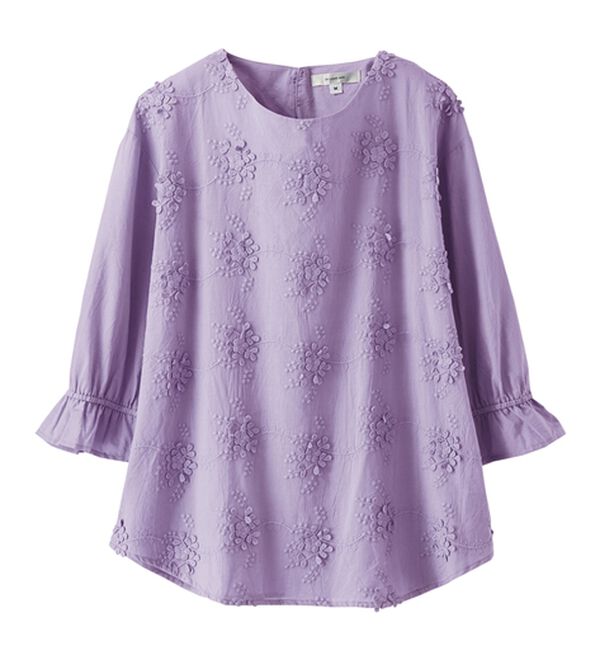 BELLUNA（ベルーナ）の「【店舗・ネット限定】モチーフレース使い袖ギャザーブラウス（ブラウス）」｜詳細画像