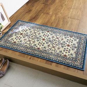 「日本製モケット織玄関マット「アントワーヌ」（玄関マット）」｜ブルー