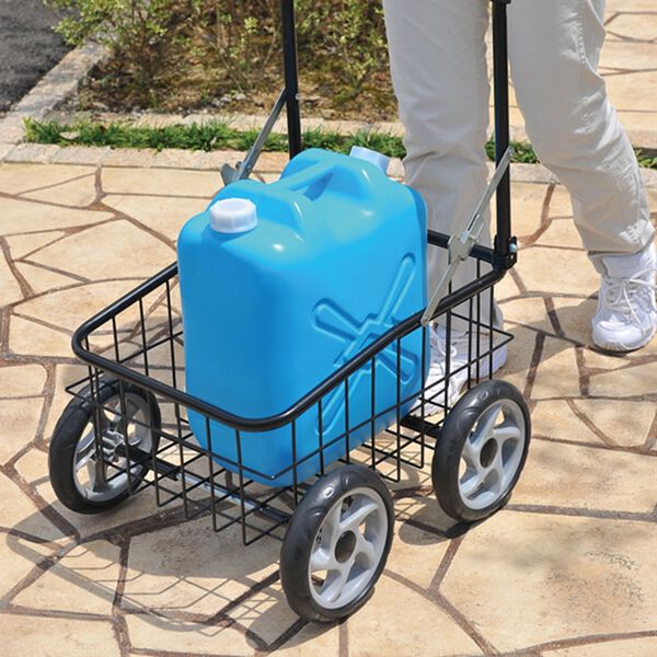 「カゴ付便利なキャリーカート（その他日用品・趣味雑貨）」｜詳細画像