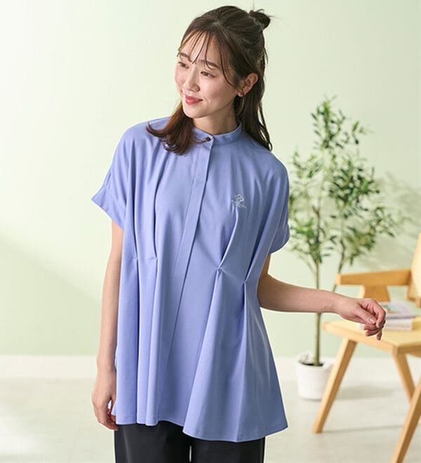 BELLUNA（ベルーナ）の「【ｍａｒｉｅ　ｃｌａｉｒｅ　ＳＰＯＲＴ】かのこ素材タックデザインフレアーチュニック（チュニック）」｜詳細画像