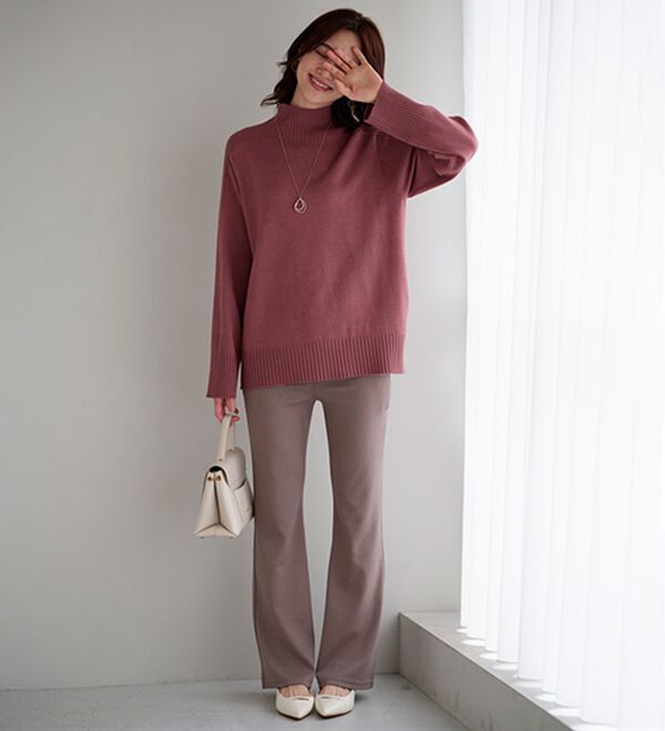 BELLUNA（ベルーナ）の「シュッと体型カバー！ジャストフィットフレアーパンツ（フルレングスパンツ）」｜詳細画像