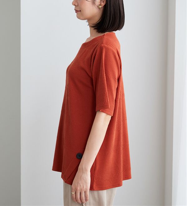 BELLUNA（ベルーナ）の「波柄ジャカード素材裾ボタンチュニック（チュニック）」｜詳細画像