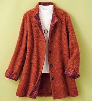 軽くて暖か裏チェックコート - ベルーナ【公式】