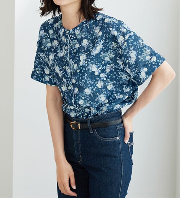 BELLUNA（ベルーナ）の「〈日比谷花壇〉バンドカラーチュニック（チュニック）」｜詳細画像