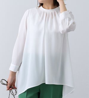 BELLUNA（ベルーナ）の「衿リブ使いブラウス（ブラウス）」｜オフ白