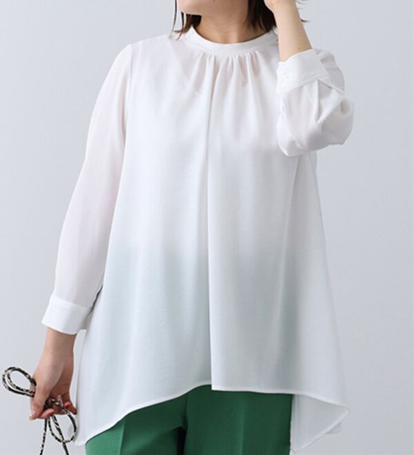 BELLUNA（ベルーナ）の「衿リブ使いブラウス（ブラウス）」｜オフ白