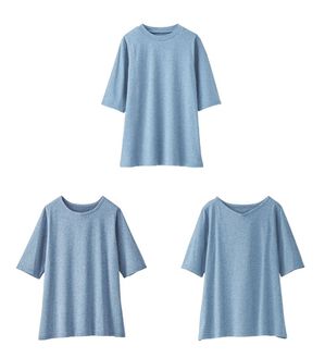 BELLUNA（ベルーナ）の「綿１００％抗菌防臭汗ジミ対策プルオーバー（カットソー）」｜杢インディゴ