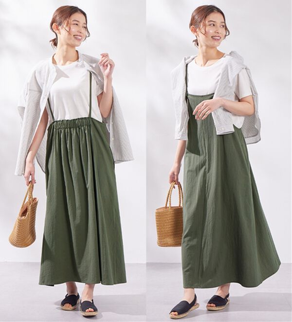 Viola e Viola（ヴィオラ エ ヴィオラ）の「綿１００％前後２ＷＡＹキャミワンピース（その他ワンピース）」｜詳細画像