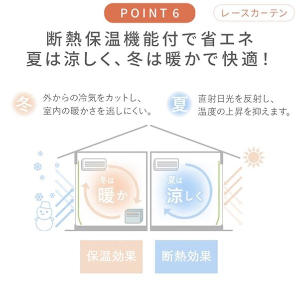 iellio（イエリオ）の「防炎＆１・２級遮光＆断熱保温＆ＵＶ見えにくいレース付カーテンセット＜４枚組・防炎・遮光１級・洗える・無地・レースカーテン＞（ドレープカーテン）」｜詳細画像