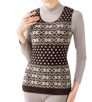 「もこもこ暖かニットベスト（肌着・インナーウェア）」｜ブラウン