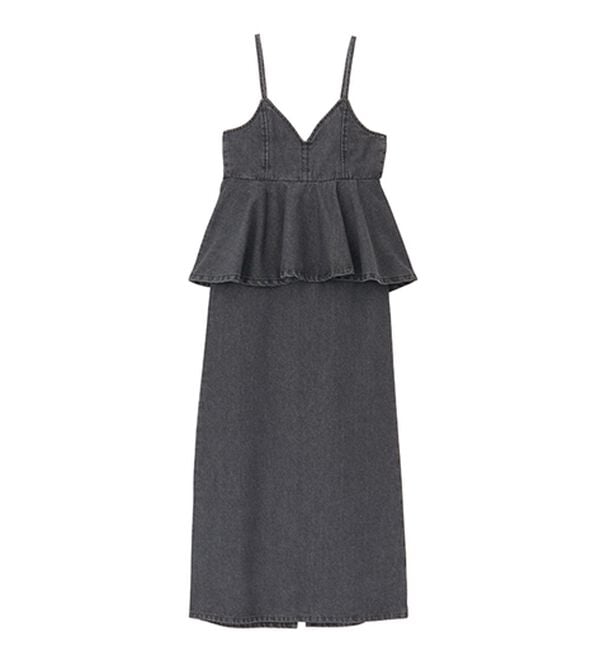 RANAN（ラナン）の「デニムペプラムキャミワンピース（ロングワンピース）」｜詳細画像