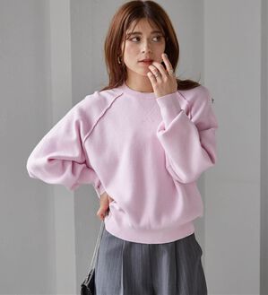 RANAN（ラナン）の「パチパチしにくい！大人のきれいめトレーナーニット（ニット・セーター）」｜ピンク