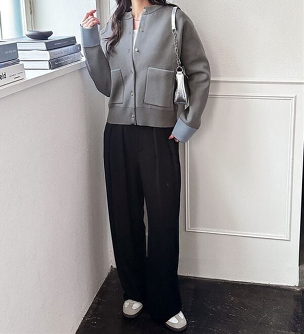 GeeRA（ジーラ）の「配色カラーニットカーディガン（ニットカーディガン）」｜詳細画像