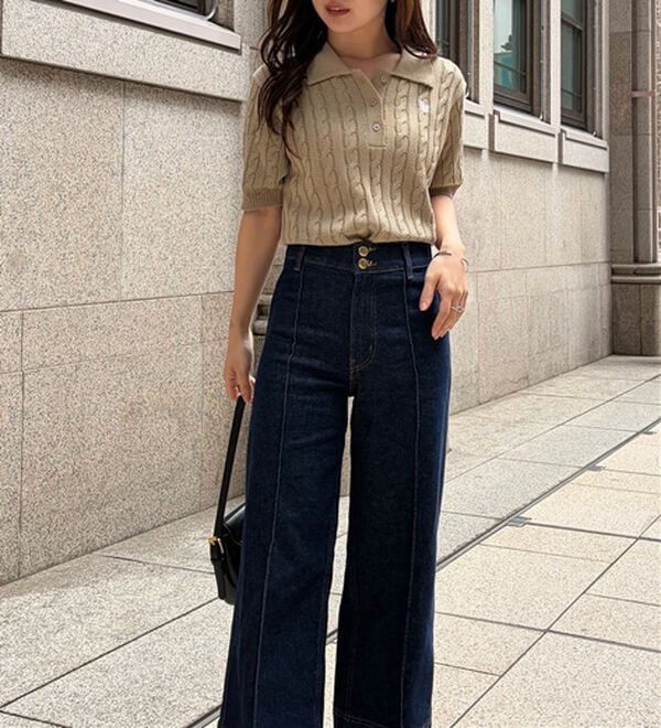 RANAN（ラナン）の「＜U.S.POLO ASSN.＞半袖ケーブルポロニット（シャツ）」｜詳細画像